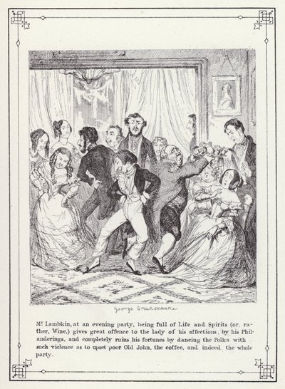 The Bachelors Own Book, or The Progress of Mr Lambkin (Gent) (e.g. engraving)」のイラスト。 作： George Cruikshank