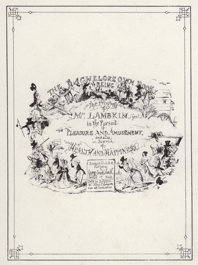 The Bachelors Own Book, or The Progress of Mr Lambkin (Gent) (e.g. engraving)」のイラスト。 作： George Cruikshank