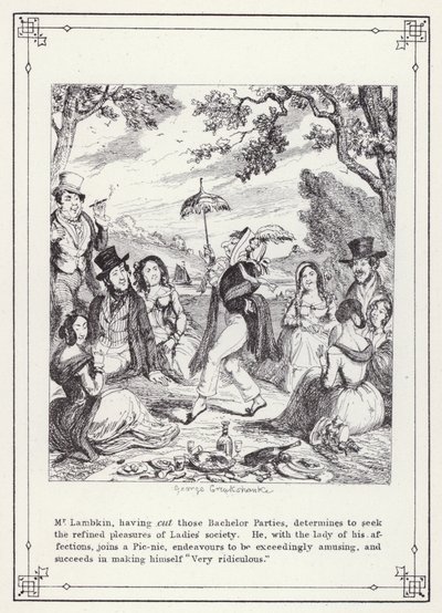 The Bachelors Own Book, or The Progress of Mr Lambkin (Gent) (e.g. engraving)」のイラスト。 作： George Cruikshank