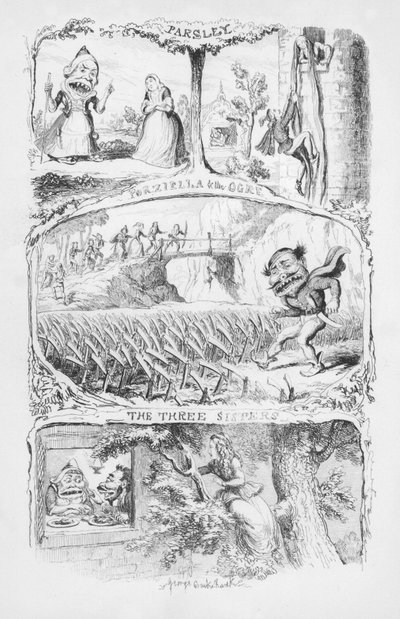 ジョージ・クルイックシャンクの「The Pentamerone」のイラスト（エングレービング 作： George Cruikshank