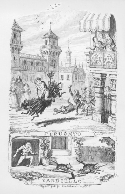 ジョージ・クルイックシャンクの「The Pentamerone」のイラスト（エングレービング 作： George Cruikshank