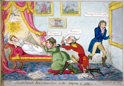 「怠惰な調査またはスパイDグラス」、1813年 作： George Cruikshank