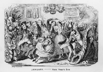 1月、大晦日（刻印 作： George Cruikshank