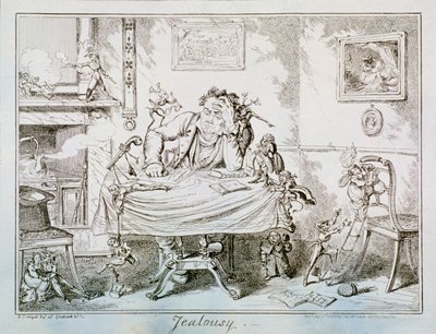 「嫉妬」、1835 作： George Cruikshank