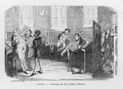 6月、官公庁の休日（刻印 作： George Cruikshank