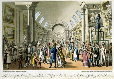 ルーブル美術館の大ギャラリー - デイビッド・ケアリー著『Life in Paris』（ロンドン）より 作： George Cruikshank