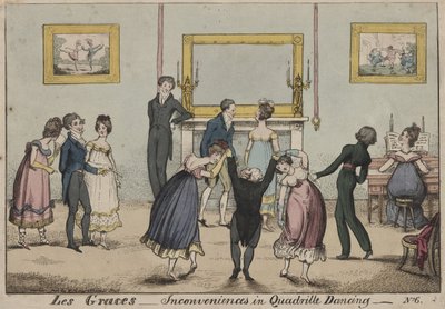 Les Graces、Quadrile Dancingでの不便、1817 作： George Cruikshank