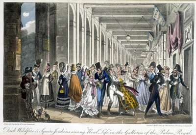 Les galeries du Palais Royal - David Carey著「Life in Paris」（ロンドン）に掲載されています。 作： George Cruikshank