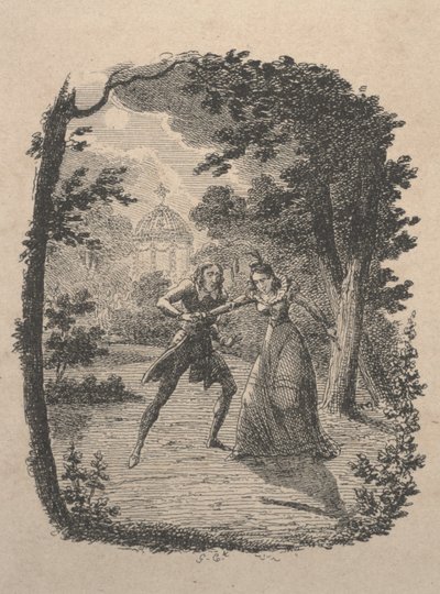 庭の女たち（エッチング） 作： George Cruikshank