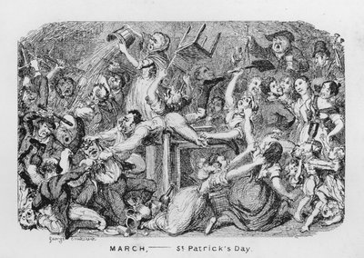 3月、セント・パトリックス・デイ（刻印 作： George Cruikshank