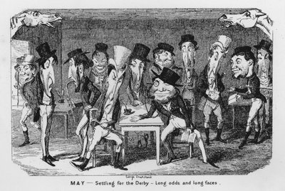 5月、ダービーへの決着、ロングオッズとロングフェイス(彫金) 作： George Cruikshank