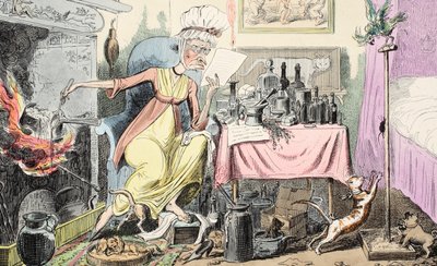 トウモロコシのレシピを混ぜる、パブ。 1835年（手描きの彫刻） 作： George Cruikshank