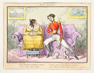 マネーハンティング、1835年（手描きの彫刻） 作： George Cruikshank