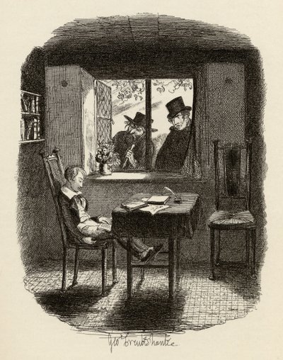 チャールズディケンズの「オリバーツイストの冒険」からの修道士とユダヤ人（1812-70）1838、チャップマンウントホール発行、1901 作： George Cruikshank