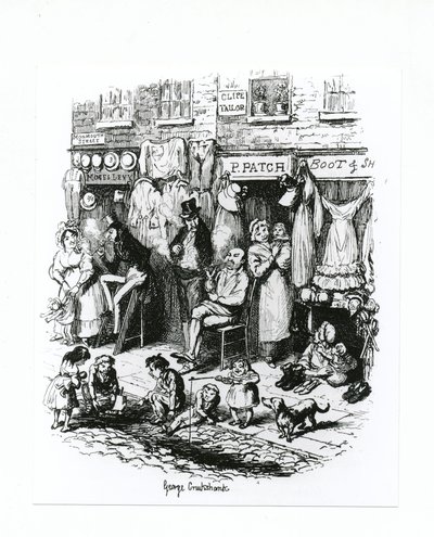 モンマスストリート、1836年頃 作： George Cruikshank