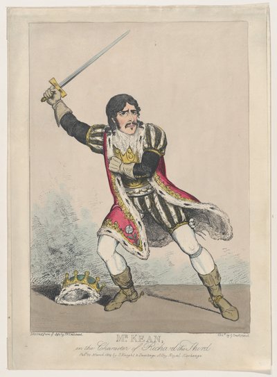 リチャード三世のキャラクターのキーン氏、カリフォルニア州。 1814年頃。 1814年。 作： George Cruikshank