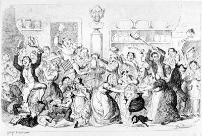 New Harmony-All Owin &39;-No payin&39;、1845 作： George Cruikshank