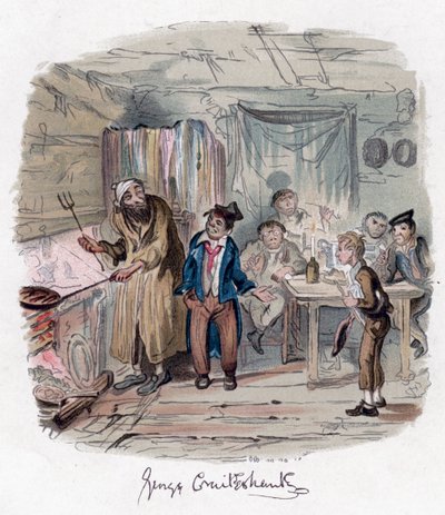 オリバーツイスト、c1838。 作： George Cruikshank