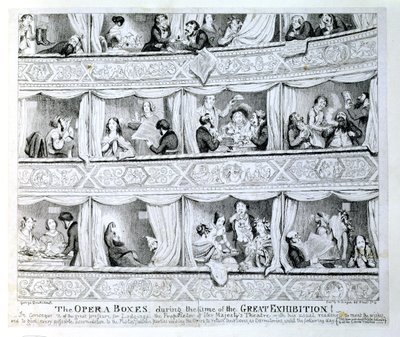 大展覧会、1851年頃のオペラボックス 作： George Cruikshank