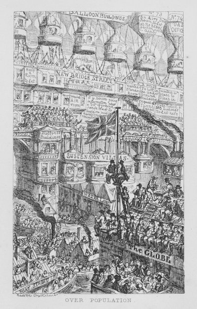人口過剰（刻印 作： George Cruikshank
