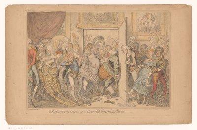 オーバーボルサロン 混雑した応接室の不便さ（オブジェクトのタイトル） 作： George Cruikshank