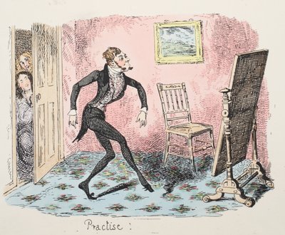 練習、パブ。 1832（手描きの彫刻） 作： George Cruikshank
