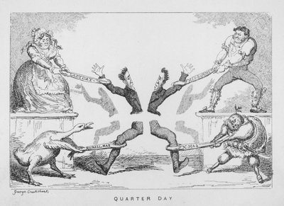 クォーターデイ、レディデイ、真夏、ミカエル祭、クリスマス 作： George Cruikshank