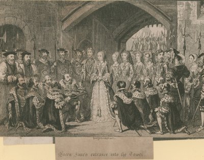 ジェーン女王の塔への入り口 作： George Cruikshank