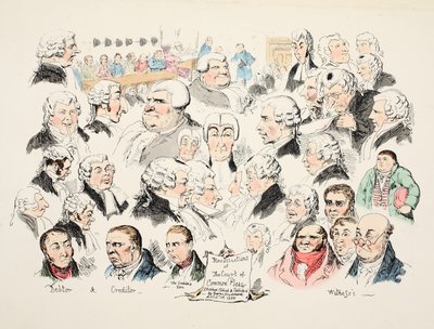 Common Pleasの裁判所の思い出、パブ。 1834（手描きの彫刻） 作： George Cruikshank