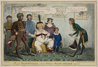 王室の叱責、または、外務大臣は驚いた！ -1817年4月-、9月15日 作： George Cruikshank