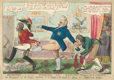 ふざけ合い - 蹴りと口づけ - または - 秘密の財布を切り取ること 作： George Cruikshank