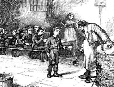 チャールズ・ディケンズ作「オリバー・ツイスト」の場面、1871年 作： George Cruikshank