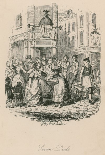 セブンダイアルズ、ロンドン 作： George Cruikshank
