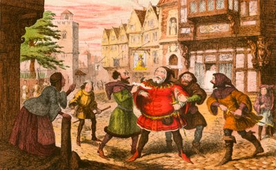 ジョン・ファルスタッフ卿が逮捕されました 作： George Cruikshank