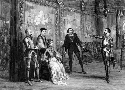 トーマスワイアット卿、ホワイトタワーのクイーンメアリーに条件を口述。 作： George Cruikshank