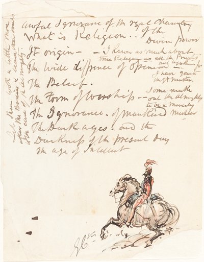騎馬騎兵のスケッチ 作： George Cruikshank