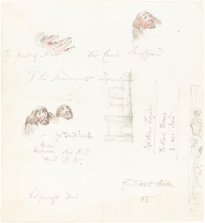 グロテスクな顔のスケッチ 作： George Cruikshank