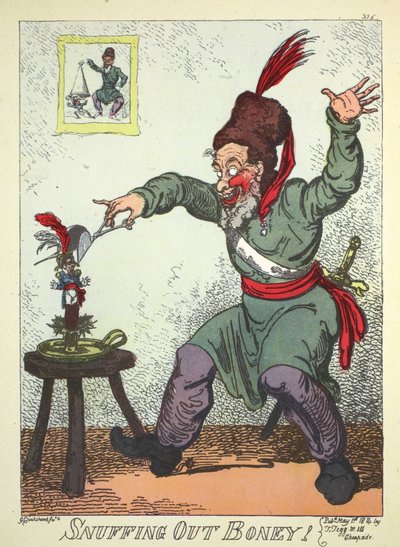 Snuffing out Boney』（Thomas Tegg著）。 作： George Cruikshank