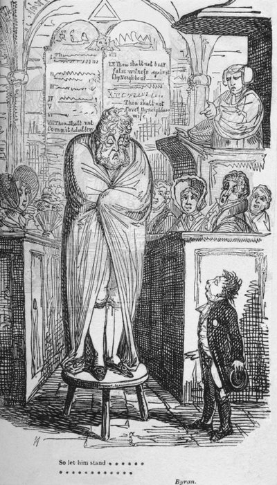 それで、彼を立たせて...、c1820。 作： George Cruikshank