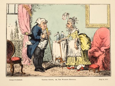 タビサ・グラント;または、ウォーキング病院、パブ。 1813（手描きの彫刻） 作： George Cruikshank