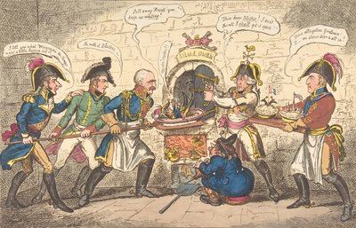 Allied Bakers または Corsican Toad in the Hole、1814 年 4 月 1 日、1814 年 4 月 1 日。 作： George Cruikshank