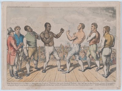 クリブとモリノーの戦い、1811 年 9 月 28 日、1811 年 10 月 3 日、1811 年 10 月 3 日。 作： George Cruikshank