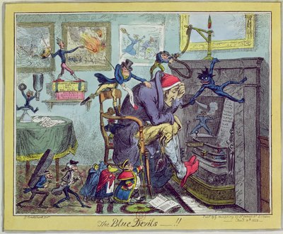 1823年1月10日、ハンナハンフリーから出版された「The Blue Devils！」 作： George Cruikshank