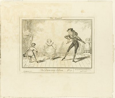 ダンスレッスン、パート2：メヌエット 作： George Cruikshank