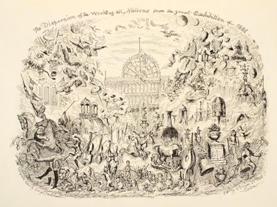 1851年の素晴らしい展覧会からのすべての国の作品の分散、パブ。 1851 作： George Cruikshank