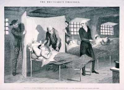 「酔っぱらいの子供たち」、c1847 作： George Cruikshank