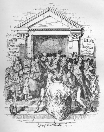 ビードル選挙、c1900 作： George Cruikshank