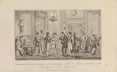 ドルリー レーン シアターのグリーン ルーム 作： George Cruikshank