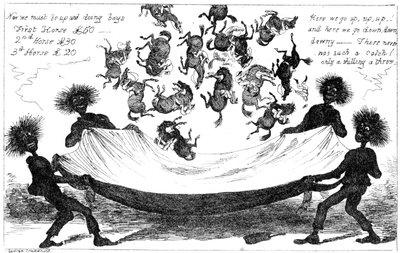 モンスタースイープ、19世紀のダービーへのトスアップ。 作： George Cruikshank