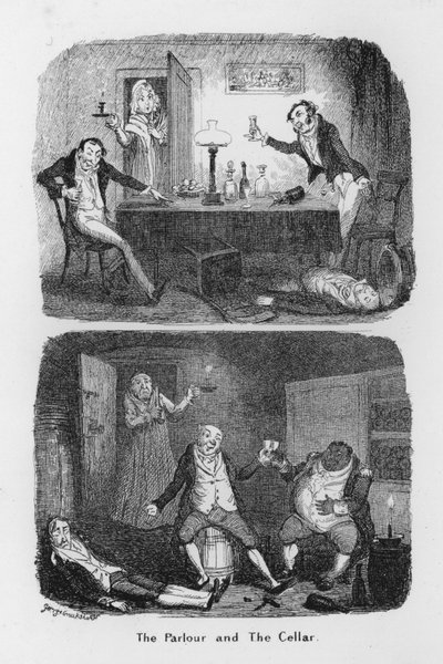 The Parlour and the Cellar (carving) 作： George Cruikshank